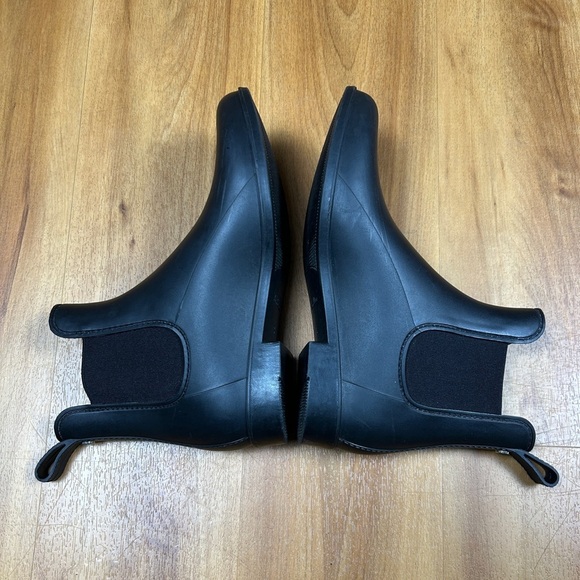 Sam Edelman Waterproof Rain Boots Womens 8M Tinsley Black Rubber Pull On Cuban - Picture 10 of 13